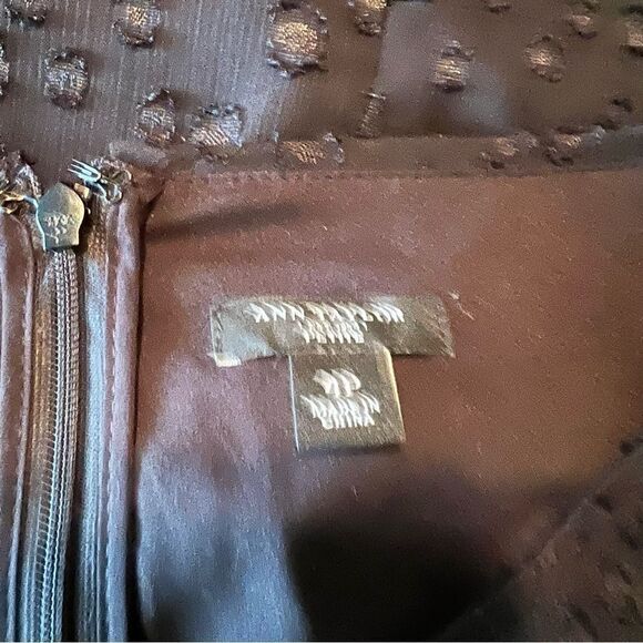 Ann Taylor black long sleeve dress with circle details - Picture 3 of 10